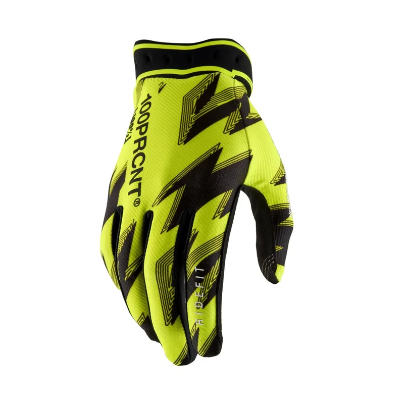 100% GLOVES RIDEFIT FLO YELLOW/BLAC