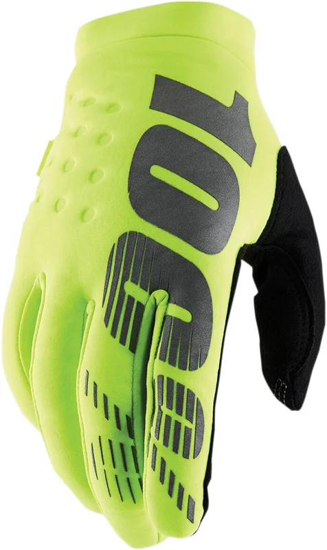100% YOUTH BRISKER COLD WEATHER GLOVES FLO YELLOW/BLACK MEDIUM
