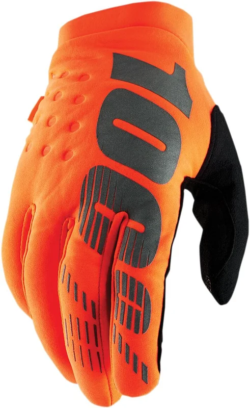 100% YOUTH BRISKER COLD WEATHER GLOVES FLO ORANGE/BLACK MEDIUM