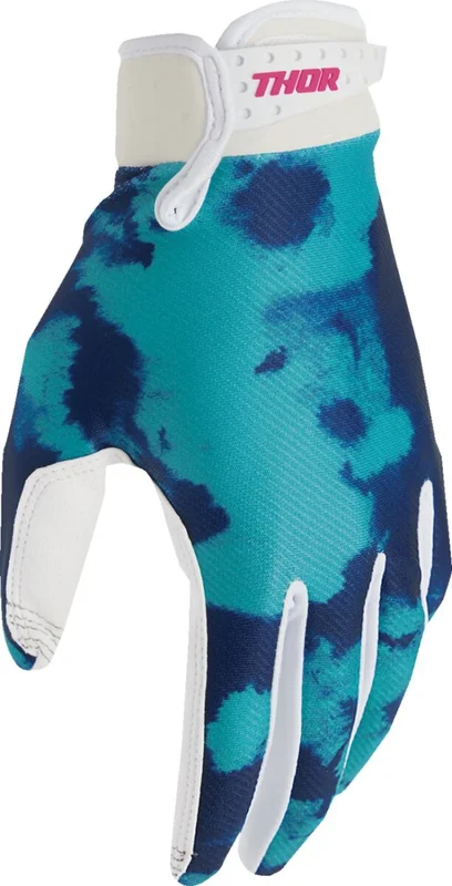 THOR GLOVES YTH LAUNCHMODE BLEACH WHT/AQ M