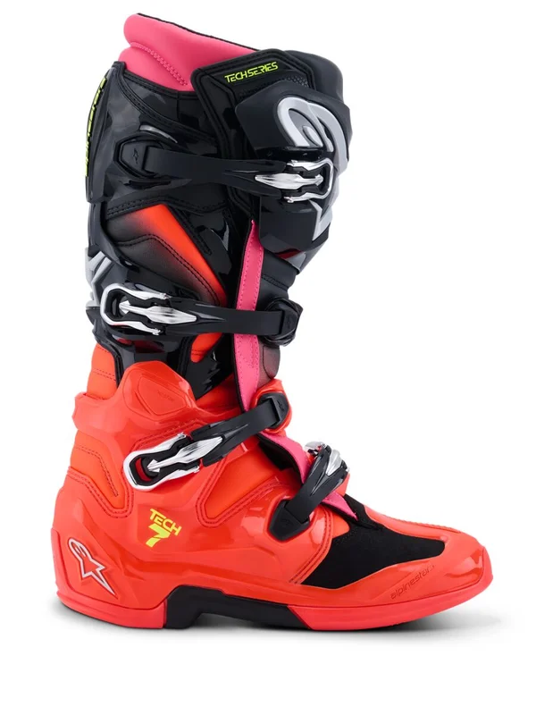 ALPINESTARS BOOT TECH 7 BLK/RD FLUO/PNK FLUO 6