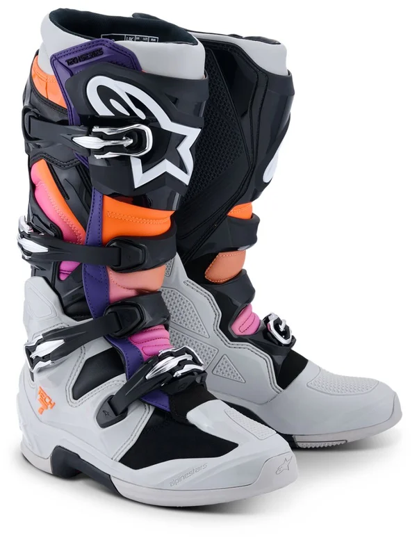 ALPINESTARS BOOT TECH 7 BLK/LT GY/ORG FL/MAG 5