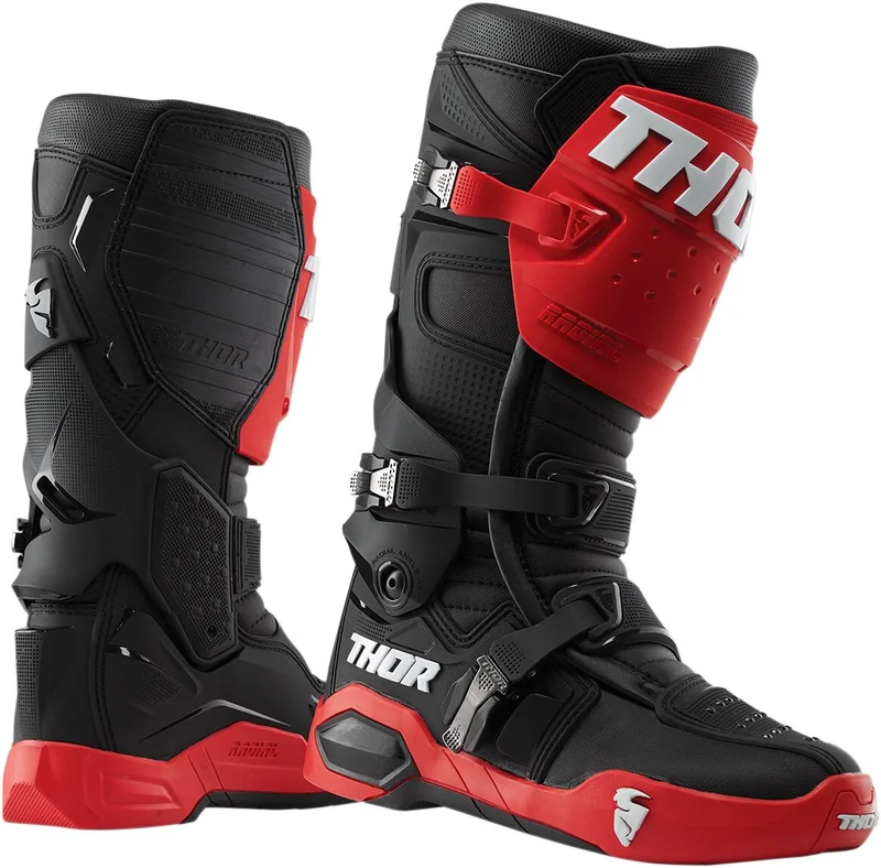 THOR BOOT OUTSLRADIAL BK/RD 10