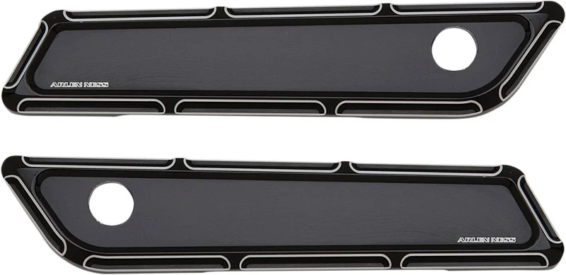 Arlen Ness Ness, saddlebag latch cover set. Beveled, black CC