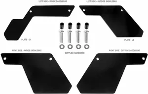 Saddlemen DXT Rigid Mount Bag Bracket<br><ul><li> For the installation of Saddlemen DXT Saddlebags part number 3501-1776 (sold separately)</li><li>Steel</li></ul><br>All models require an sftermarket exhaust that is lower than passennger footpegs in order to make clearance for DXT saddlebags
Models with strut mounted turn signals require relocation of turn signals