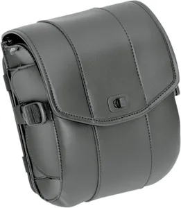 Saddlemen Cruis'n Deluxe Sissy Bar Bag<br><ul><li>Leading-edge style and construction matches a variety of motorcycles from customs to performance cruisers</li><li>Leather-grained UV and weather-resistant 3mm thick SaddleHyde™ material with sturdy internal reinforcement holds its shape to protect your cargo</li><li>Contents stay clean and dry with zippered opening covered by weather flaps fitted with ¼-turn hasps that accept mini-padlocks for security</li><li>Spacious main compartment supplemented with two fold-away mesh beverage holders that can hold water bottles, glasses and much more</li><li>Easy mounting as each bag comes with strong, nylon mounting straps to wrap around your sissy bar but can also be hard mounted to other items, like your backrest pad</li><li>Measures: 8" L x 4¼" H x 11" W</li><li> Leather, SaddleHyde™ &amp; Nylon</li></ul><br>Easy mounting as each bag comes with strong, nylon mounting straps to wrap around your sissy bar but can also be hard mounted to other items, like your backrest pad.