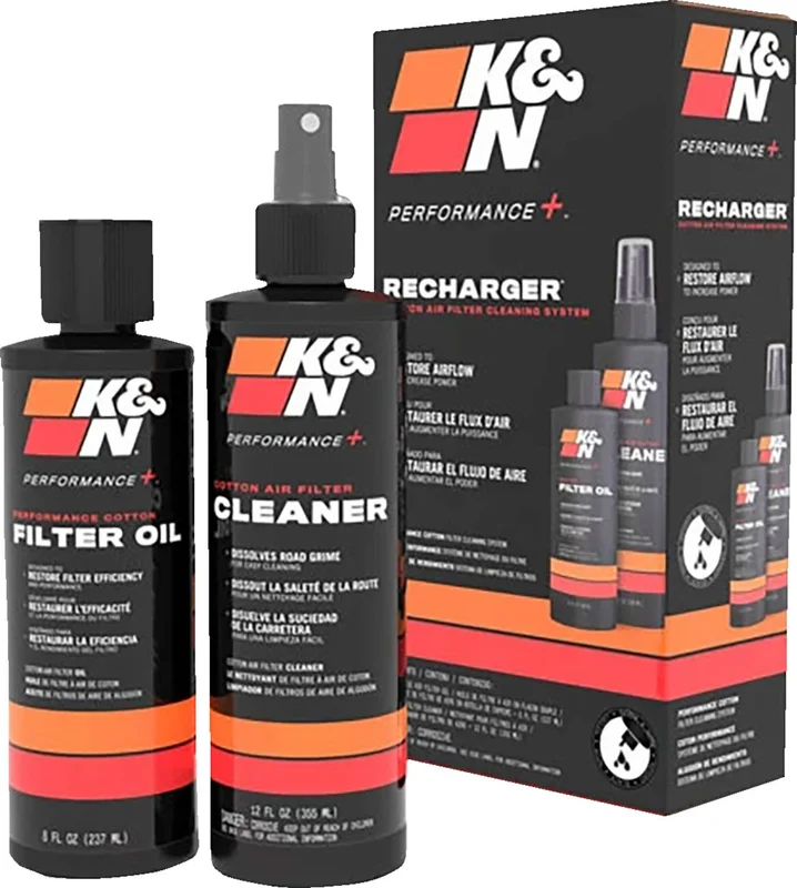 K&N Recharger air filter service kit. Black