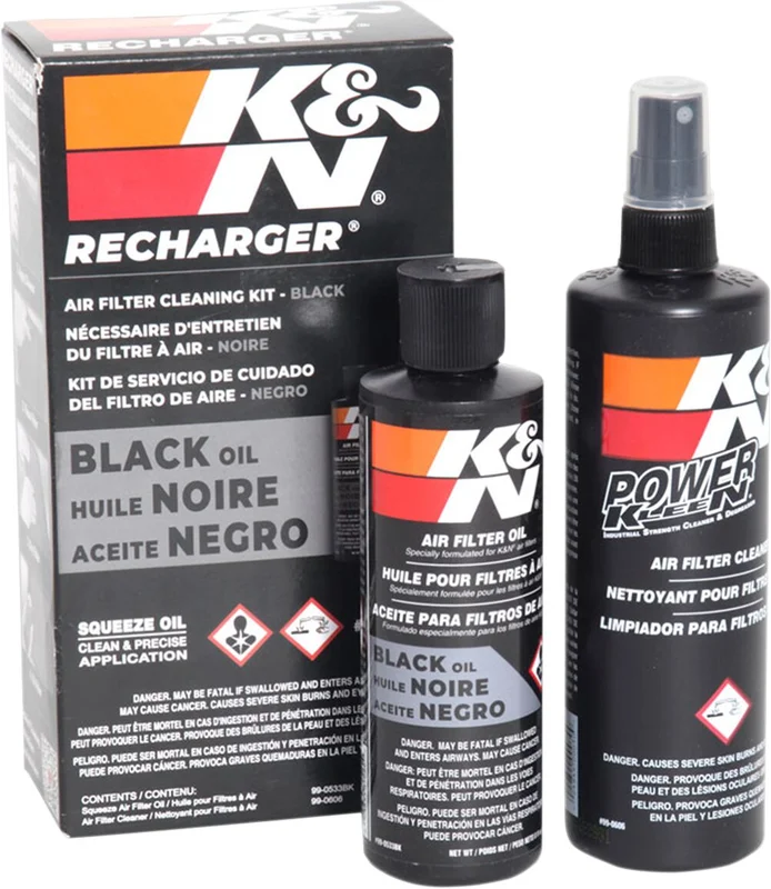 K&N Recharger air filter service kit. Black