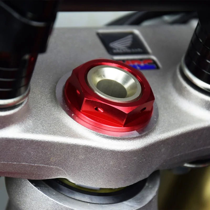 SCAR RACING STEERING STEM NUT RED