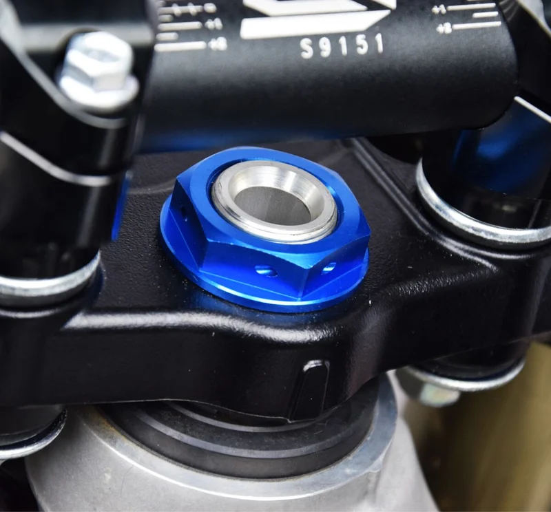 SCAR RACING STEERING STEM NUT BLUE