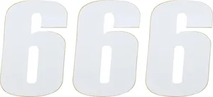 MOOSE OFFROAD HARD-PARTS RACE NUMBER WHITE 4.5" # 6