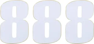 MOOSE OFFROAD HARD-PARTS RACE NUMBER WHITE 4.5" # 8