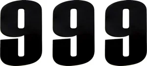 MOOSE OFFROAD HARD-PARTS RACE NUMBER BLACK 6" # 9