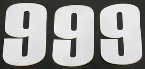 MOOSE OFFROAD HARD-PARTS RACE NUMBER WHITE 6" # 9