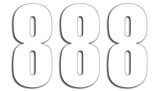 BLACKBIRD RACING THREE SERIES NUMBER #8 ADHESIVE 3 PACK WHITE