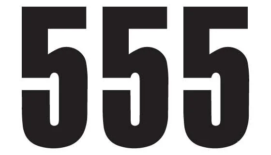 BLACKBIRD RACING THREE SERIES NUMBER #5 ADHESIVE 3 PACK BLACK