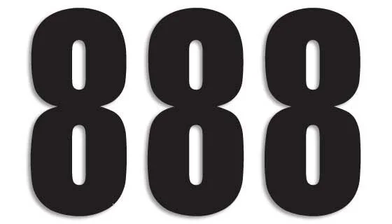 BLACKBIRD RACING THREE SERIES NUMBER #8 ADHESIVE 3 PACK BLACK