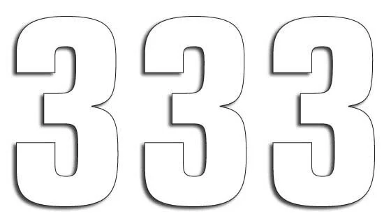 BLACKBIRD RACING TWO SERIES NUMBER #3 ADHESIVE 3 PACK WHITE