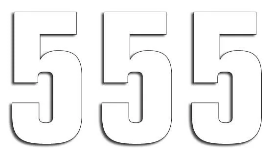 BLACKBIRD RACING TWO SERIES NUMBER #5 ADHESIVE 3 PACK WHITE