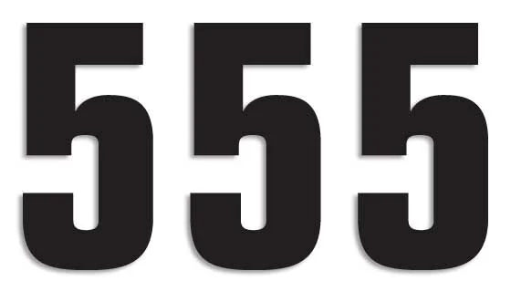 BLACKBIRD RACING TWO SERIES NUMBER #5 ADHESIVE 3 PACK BLACK
