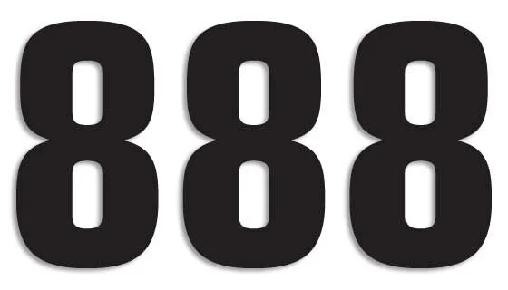 BLACKBIRD RACING TWO SERIES NUMBER #8 ADHESIVE 3 PACK BLACK