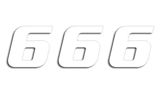 BLACKBIRD RACING ONE SERIES NUMBER #6 ADHESIVE 3 PACK WHITE