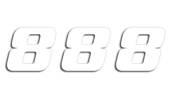 BLACKBIRD RACING ONE SERIES NUMBER #8 ADHESIVE 3 PACK WHITE