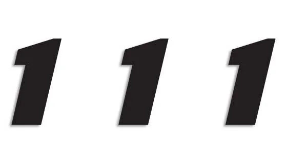 BLACKBIRD RACING ONE SERIES NUMBER #1 ADHESIVE 3 PACK BLACK