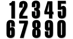 BLACKBIRD RACING THREE SERIES NUMBER #0-9 SET ADHESIVE BLACK