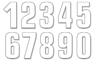 BLACKBIRD RACING TWO SERIES NUMBER #0-9 SET ADHESIVE WHITE
