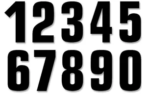 BLACKBIRD RACING TWO SERIES NUMBER #0-9 SET ADHESIVE BLACK