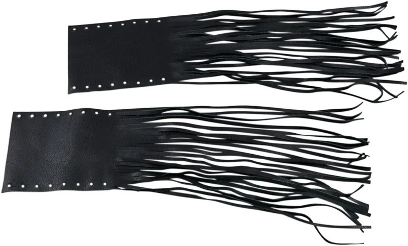 Drag Specialties GRIP COVERS LEATHER FRINGED RU