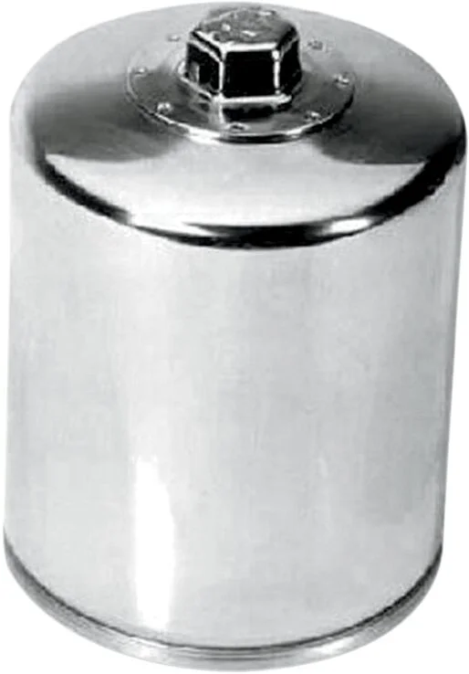K&N Spin-on oil filter, with top nut. Chrome - 63798-99A