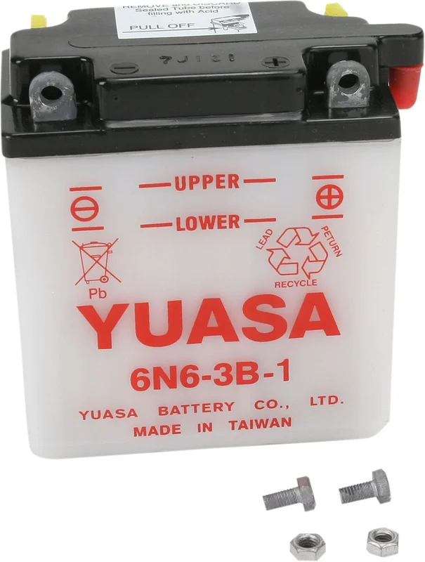 YUASA BATTERY CONVENTIONAL 6V 99 MM X 57 MM X 111 MM LEAD ACID REPLACEMENT CLEAR