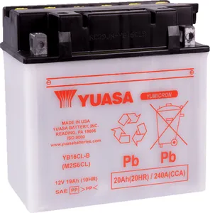 YUASA BATTERY YUMICRON 12V 172,72 MM X 100 MM X 172,72 MM CONVENTIONAL LEAD ACID REPLACEMENT CLEAR