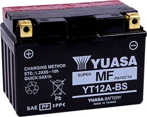 YUASA BATTERY YT 12V 150 MM X 87 MM X 105 MM LEAD ACID MAINTENANCE FREE REPLACEMENT BLACK