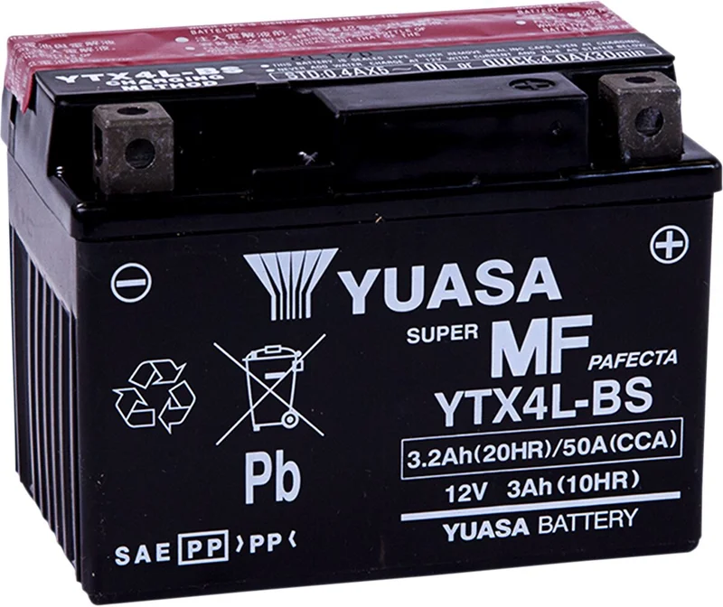 YUASA BATTERY YTX® 12V 114 MM X 71,12 MM X 83,82 MM LEAD ACID MAINTENANCE FREE REPLACEMENT BLACK