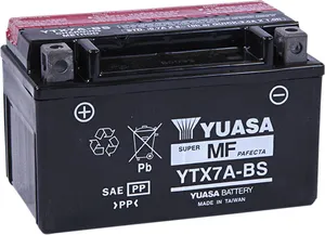 YUASA BATTERY YTX® 12V 150 MM X 86 MM X 95,25 MM LEAD ACID MAINTENANCE FREE REPLACEMENT BLACK