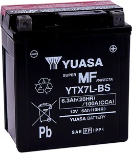 YUASA BATTERY YTX® 12V 114 MM X 71,12 MM X 129,54 MM LEAD ACID MAINTENANCE FREE REPLACEMENT BLACK