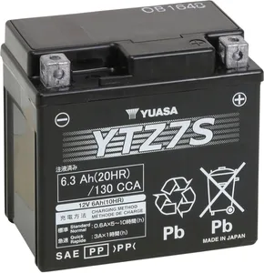 YUASA BATTERY YTZ® 12V 111,76 MM X 70 MM X 104,14 MM LEAD ACID MAINTENANCE FREE REPLACEMENT BLACK