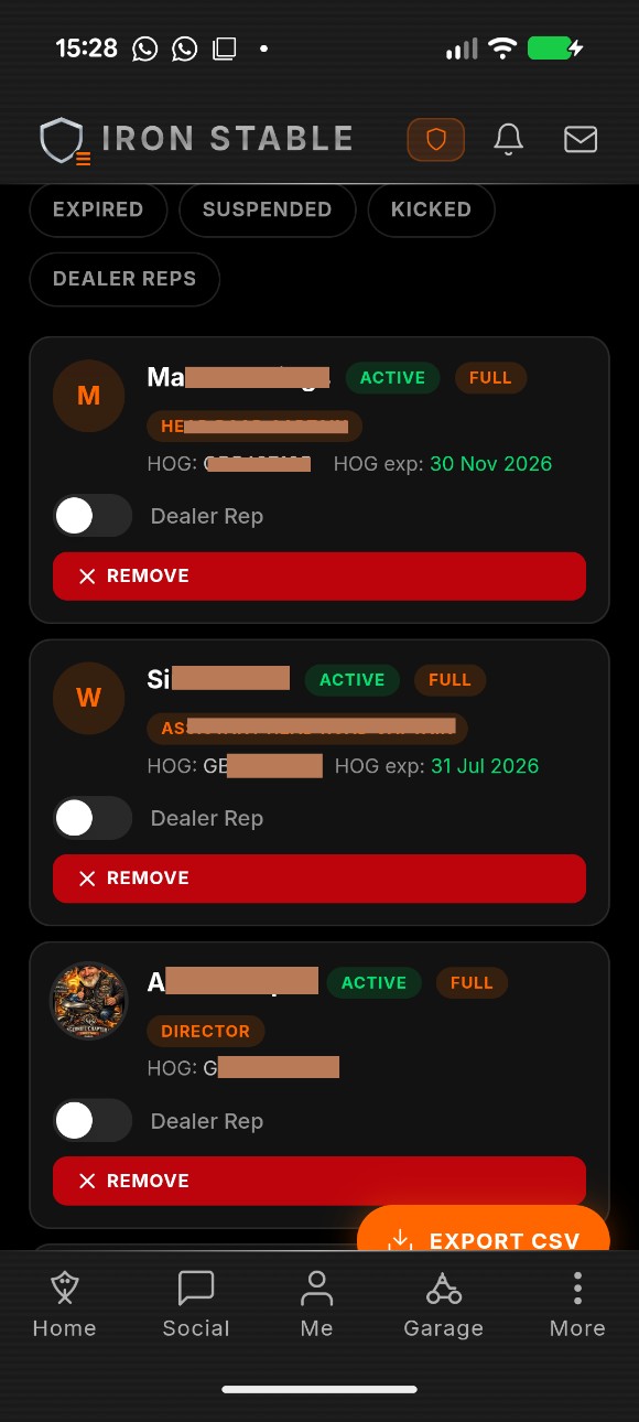 Member approval queue showing pending applications