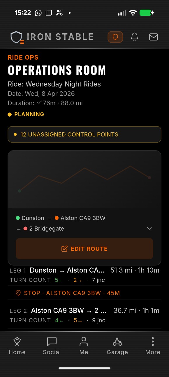 Ride Ops operations room with route overview and crew status