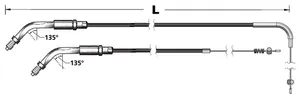 Zodiac (Genuine Zodiac Products) THROTTLE CABLES FOR USE WITH EARLY MIKUNI HS42 AND HSR45 CARBURETORS AND 1986-1995 STYLE THREADED THROTTLE GRIP