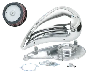 Zodiac (Genuine Zodiac Products) CHROME "SUPER SUCKER" SMOOTHIE AIR CLEANER KIT FOR KEIHIN CV