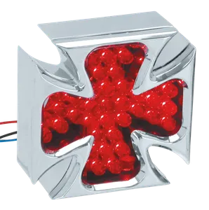 Zodiac (Genuine Zodiac Products) MALTESE CHROME PLATED BILLET ALUMINUM LED MALTESE CROSS TAILLIGHT