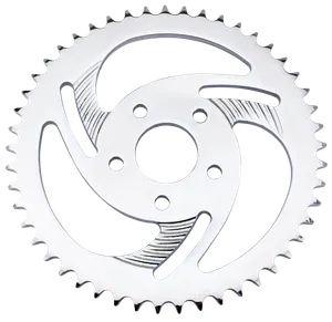 Zodiac (Genuine Zodiac Products) "SWIRLED" REAR SPROCKETS WITH CHROME FINISH