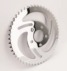 Zodiac (Genuine Zodiac Products) "SWIRLED" REAR SPROCKETS WITH CHROME FINISH