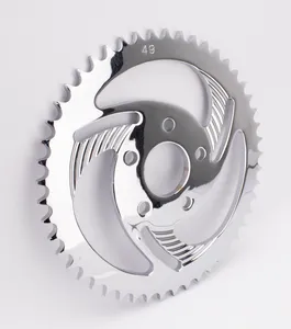 Zodiac (Genuine Zodiac Products) "SWIRLED" REAR SPROCKETS WITH CHROME FINISH