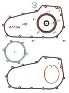 James Gaskets GASKETS, O-RINGS AND SEALS FOR PRIMARY ON 6-SPEED TWIN CAM 2006-2017