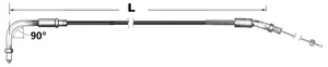 Barnett Clutches & Cables T17 - THROTTLE CABLES FOR USE WITH MIKUNI HS40 CARBURETOR AND 1996 TO PRESENT SNAP-IN STYLE THROTTLE GRIP